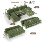 Dyonery Divano Letto Reclinabile, Chaise Longue con Contenitore, Tasche Laterali, Porte USB, in Velluto a Coste