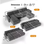 Dyonery Divano Letto Reclinabile, Chaise Longue con Contenitore, Tasche Laterali, Porte USB, in Velluto a Coste