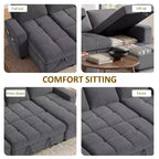 Dyonery Divano Letto Reclinabile, Chaise Longue con Contenitore, Tasche Laterali, Porte USB, in Velluto a Coste