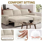 Dyonery Divano Letto Reclinabile, Chaise Longue con Contenitore, Tasche Laterali, Porte USB, in Velluto a Coste