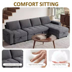 Dyonery Divano Letto Reclinabile, Chaise Longue con Contenitore, Tasche Laterali, Porte USB, in Velluto a Coste