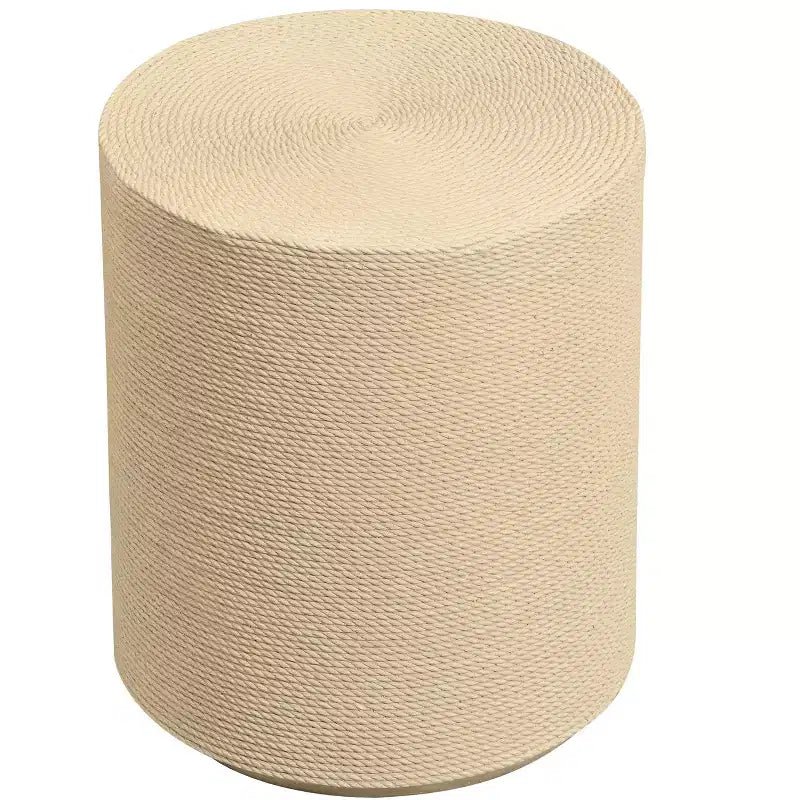 Christopher Knight Home Fajar Table d'appoint cylindrique moderne en béton léger avec motif rotin simulé pour terrasse