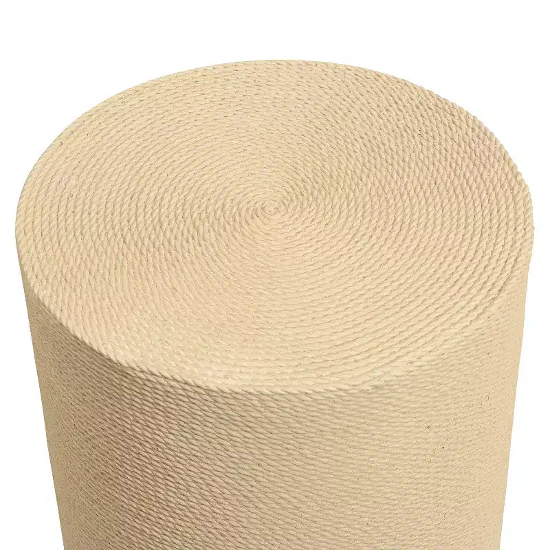 Christopher Knight Home Fajar Table d'appoint cylindrique moderne en béton léger avec motif rotin simulé pour terrasse