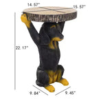Christopher Knight Home Hendra Table d'appoint moderne en béton léger avec piédestal et statue de chien pour patio