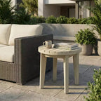 Christopher Knight Home Shota Modern Round Outdoor Acacia Wood Slatted Side Table