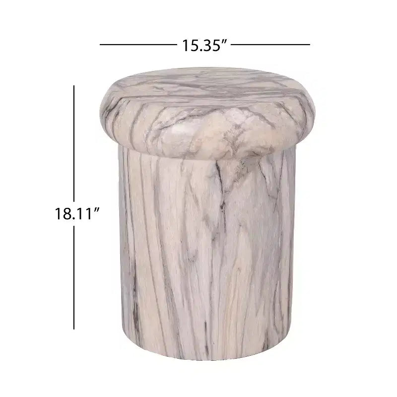 Tavolino rotondo da esterno e interno ModernLuxe, tavolino decorativo in MGO resistente alle intemperie, porta piante da giardino, nessun montaggio