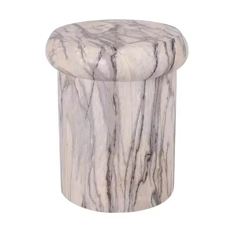 Tavolino rotondo da esterno e interno ModernLuxe, tavolino decorativo in MGO resistente alle intemperie, porta piante da giardino, nessun montaggio