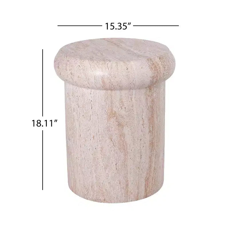 Tavolino rotondo da esterno e interno ModernLuxe, tavolino decorativo in MGO resistente alle intemperie, porta piante da giardino, nessun montaggio