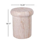 Tavolino rotondo da esterno e interno ModernLuxe, tavolino decorativo in MGO resistente alle intemperie, porta piante da giardino, nessun montaggio