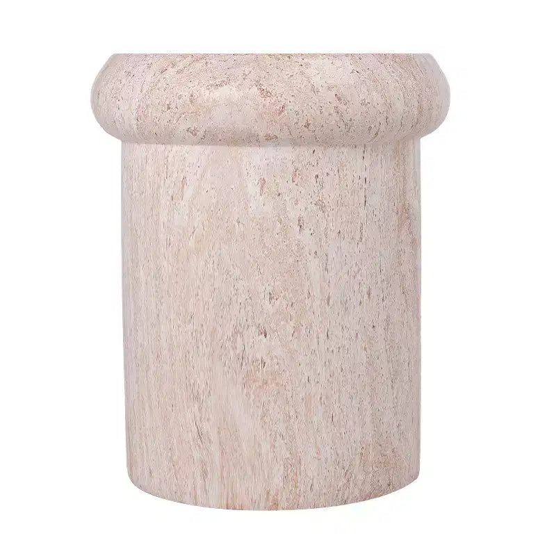 Tavolino rotondo da esterno e interno ModernLuxe, tavolino decorativo in MGO resistente alle intemperie, porta piante da giardino, nessun montaggio