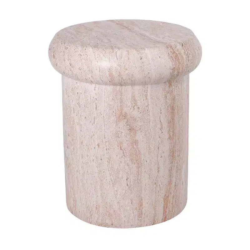 Tavolino rotondo da esterno e interno ModernLuxe, tavolino decorativo in MGO resistente alle intemperie, porta piante da giardino, nessun montaggio