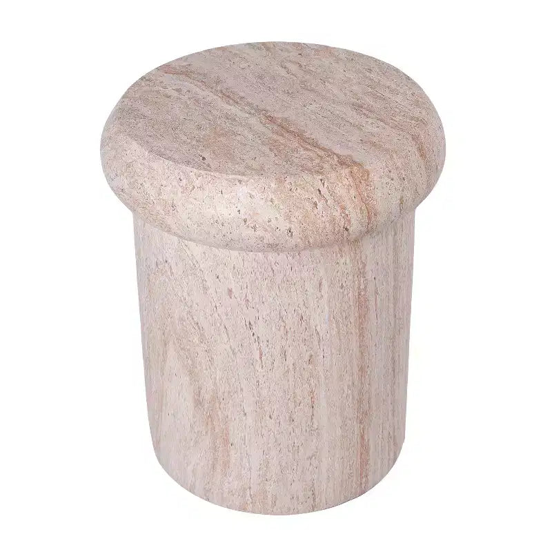 Tavolino rotondo da esterno e interno ModernLuxe, tavolino decorativo in MGO resistente alle intemperie, porta piante da giardino, nessun montaggio