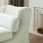 MAYEERTY Beige Fauteuil-lit Pliant 2 en 1 Nuage Velours Côtelé Lavable Petit Espace Canapé