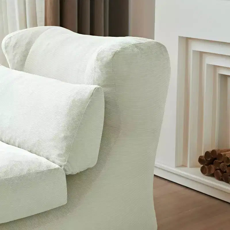 MAYEERTY Beige Fauteuil-lit Pliant 2 en 1 Nuage Velours Côtelé Lavable Petit Espace Canapé
