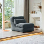 MAYEERTY Beige Fauteuil-lit Pliant 2 en 1 Nuage Velours Côtelé Lavable Petit Espace Canapé
