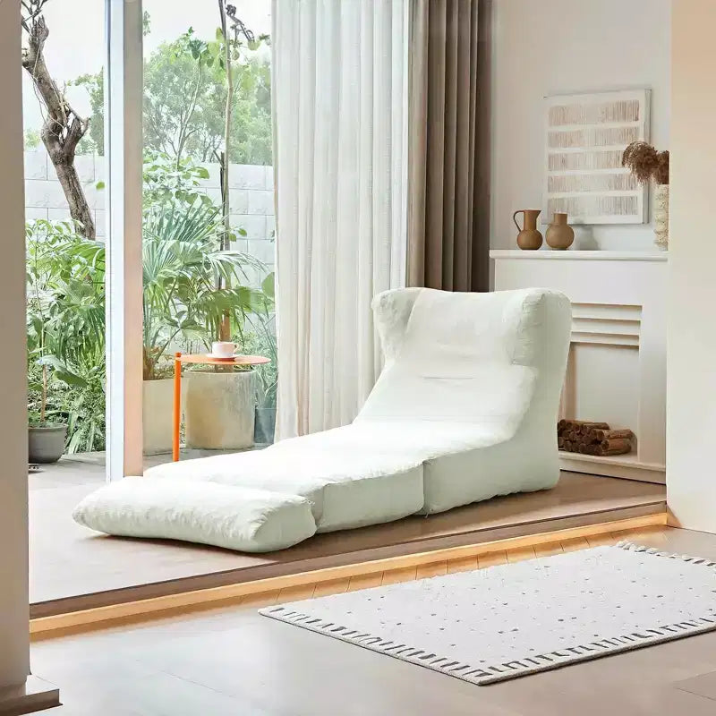 MAYEERTY Beige Fauteuil-lit Pliant 2 en 1 Nuage Velours Côtelé Lavable Petit Espace Canapé