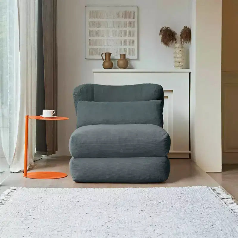 MAYEERTY Beige Fauteuil-lit Pliant 2 en 1 Nuage Velours Côtelé Lavable Petit Espace Canapé