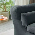 MAYEERTY Beige Fauteuil-lit Pliant 2 en 1 Nuage Velours Côtelé Lavable Petit Espace Canapé