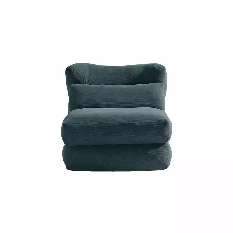 MAYEERTY Beige Fauteuil-lit Pliant 2 en 1 Nuage Velours Côtelé Lavable Petit Espace Canapé