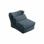 MAYEERTY Beige Fauteuil-lit Pliant 2 en 1 Nuage Velours Côtelé Lavable Petit Espace Canapé