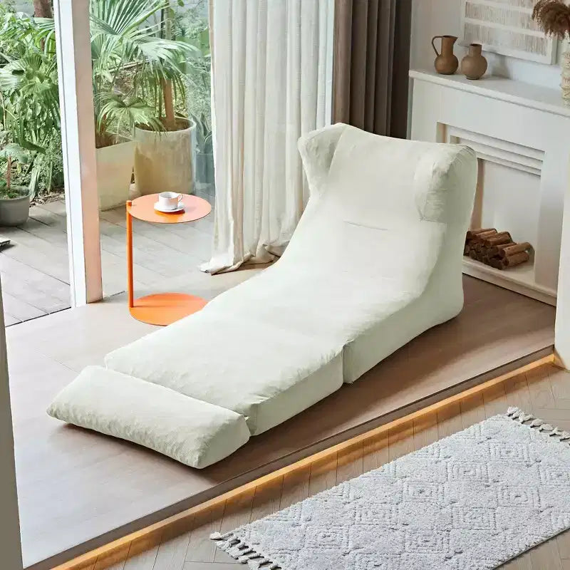 MAYEERTY Beige Fauteuil-lit Pliant 2 en 1 Nuage Velours Côtelé Lavable Petit Espace Canapé