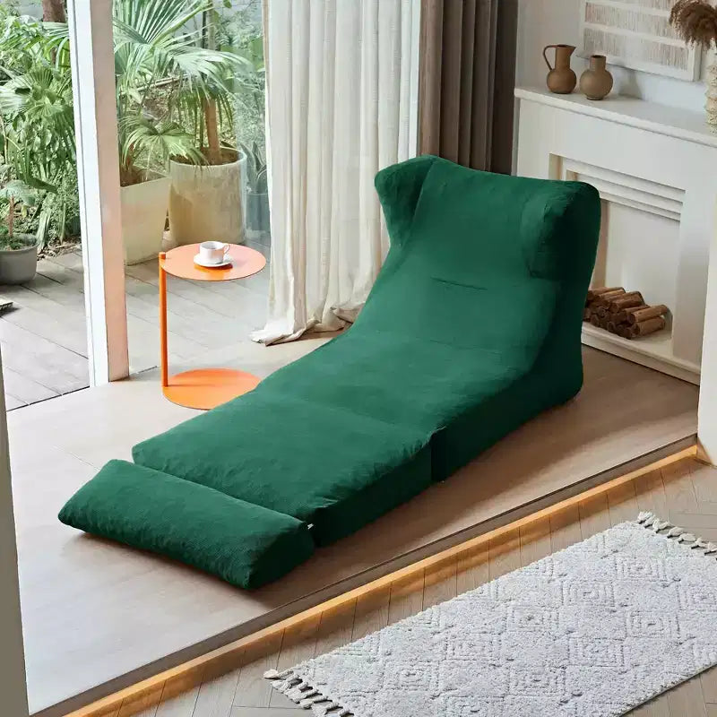MAYEERTY Beige Fauteuil-lit Pliant 2 en 1 Nuage Velours Côtelé Lavable Petit Espace Canapé