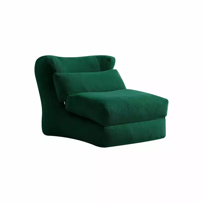 MAYEERTY Beige Fauteuil-lit Pliant 2 en 1 Nuage Velours Côtelé Lavable Petit Espace Canapé