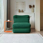 MAYEERTY Beige Fauteuil-lit Pliant 2 en 1 Nuage Velours Côtelé Lavable Petit Espace Canapé