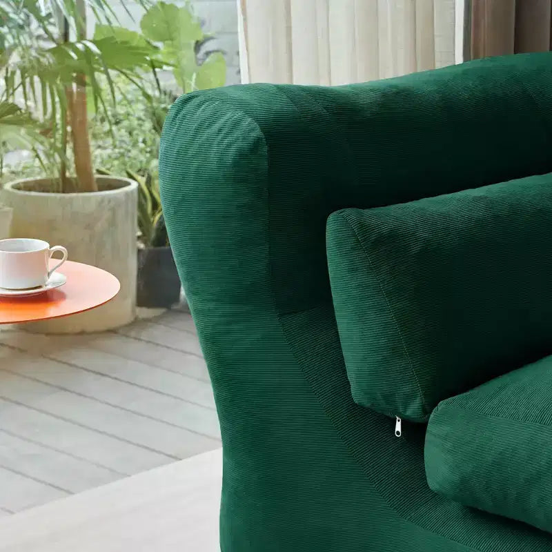 MAYEERTY Beige Fauteuil-lit Pliant 2 en 1 Nuage Velours Côtelé Lavable Petit Espace Canapé
