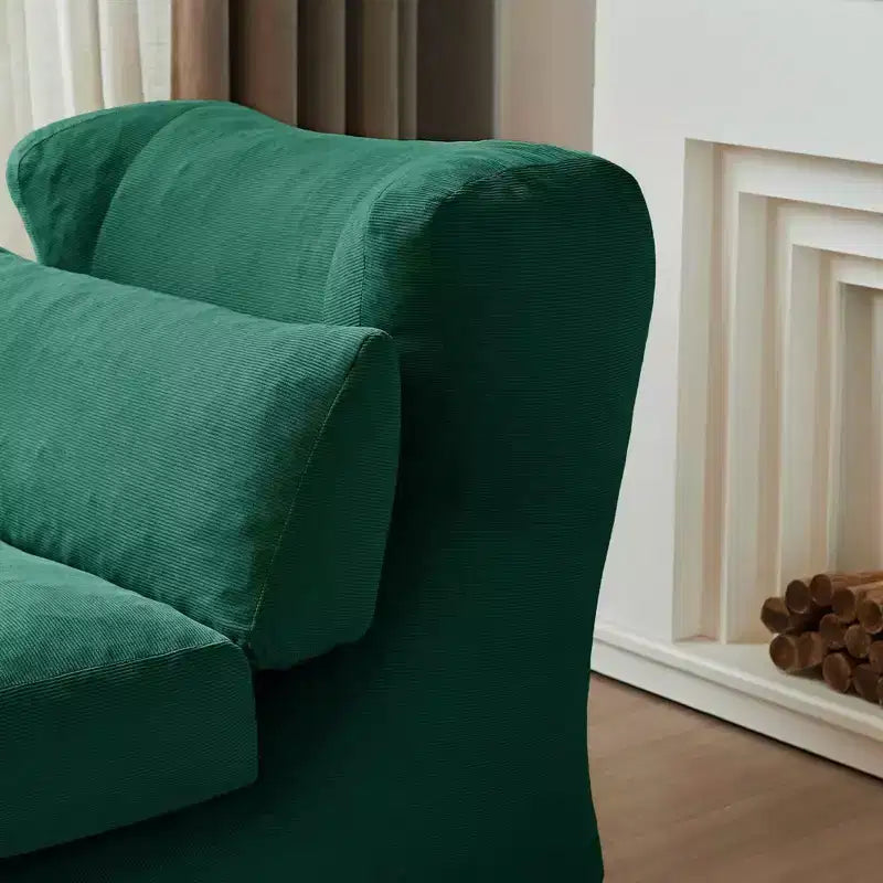 MAYEERTY Beige Fauteuil-lit Pliant 2 en 1 Nuage Velours Côtelé Lavable Petit Espace Canapé