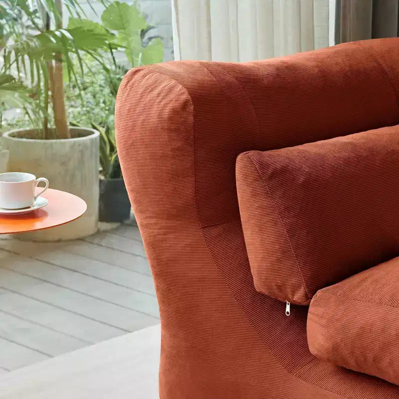 MAYEERTY Beige Fauteuil-lit Pliant 2 en 1 Nuage Velours Côtelé Lavable Petit Espace Canapé
