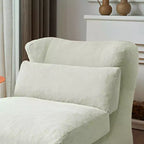 MAYEERTY Beige Fauteuil-lit Pliant 2 en 1 Nuage Velours Côtelé Lavable Petit Espace Canapé