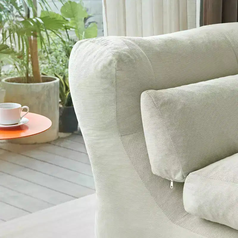 MAYEERTY Beige Fauteuil-lit Pliant 2 en 1 Nuage Velours Côtelé Lavable Petit Espace Canapé