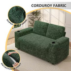 Dyonery 65.5 Divano Letto Trasformabile 4 in 1 con Schienali Regolabili, Ricarica USB e Type-C, Portabicchieri, Tasche Laterali, Montaggio Senza Attrezzi, Verde
