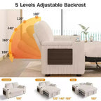 Dyonery 65.5 Divano Letto Trasformabile 4 in 1 con Schienali Regolabili, Ricarica USB e Type-C, Portabicchieri, Tasche Laterali, Montaggio Senza Attrezzi, Verde