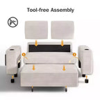Dyonery 65.5 Divano Letto Trasformabile 4 in 1 con Schienali Regolabili, Ricarica USB e Type-C, Portabicchieri, Tasche Laterali, Montaggio Senza Attrezzi, Verde