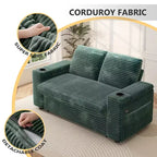 Dyonery 65.5 Divano Letto Trasformabile 4 in 1 con Schienali Regolabili, Ricarica USB e Type-C, Portabicchieri, Tasche Laterali, Montaggio Senza Attrezzi, Verde