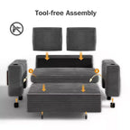 Dyonery 65.5 Divano Letto Trasformabile 4 in 1 con Schienali Regolabili, Ricarica USB e Type-C, Portabicchieri, Tasche Laterali, Montaggio Senza Attrezzi, Verde