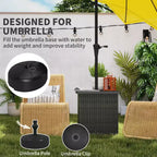 Tavolino NAYSAYE con foro per ombrellone - Tavolino da esterno con foro per ombrellone da 1,5, tavolino da esterno in PE rattan con base per ombrellone per terrazza, giardino, piscina, marrone