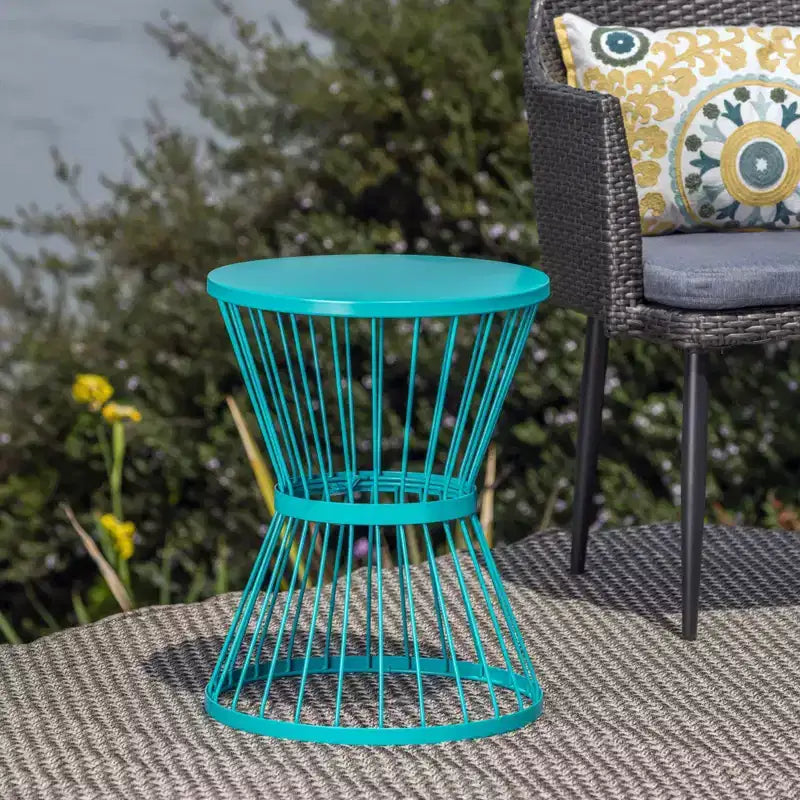 Table d'appoint en acier inoxydable NAYSAYE, table d'appoint résistante aux intempéries pour patio, balcon et espaces de vie extérieurs, 16,25 x 16,25 x 21 po