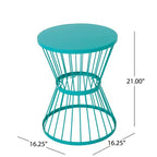 Table d'appoint en acier inoxydable NAYSAYE, table d'appoint résistante aux intempéries pour patio, balcon et espaces de vie extérieurs, 16,25 x 16,25 x 21 po