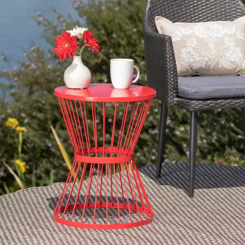 Table d'appoint en acier inoxydable NAYSAYE, table d'appoint résistante aux intempéries pour patio, balcon et espaces de vie extérieurs, 16,25 x 16,25 x 21 po