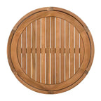 NAYSAYE Table basse d'extérieur bohème avec accent en corde tressée à la main, table de patio toutes saisons en bois d'acacia pour jardin balcon, naturelle, 27,95*27,95*12,4