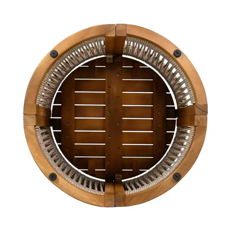 NAYSAYE Tavolino da Esterno in Legno di Acacia con Accenti in Corda Intrecciata a Mano, Resistente alle Intemperie, Stile Boho, per Giardino, Naturale, 16.9*16.9*16.34