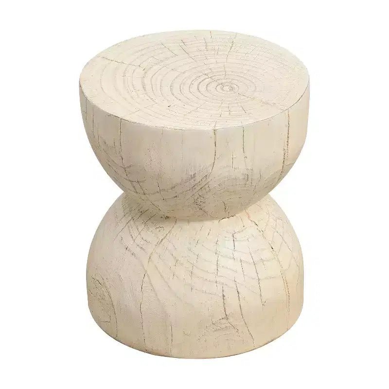 Tavolino rotondo da esterno e interno, tavolino decorativo in MGO resistente alle intemperie, nessun assemblaggio richiesto - ModernLuxe