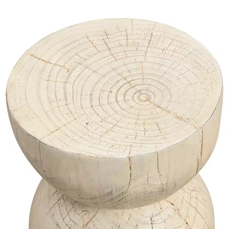 Tavolino rotondo da esterno e interno, tavolino decorativo in MGO resistente alle intemperie, nessun assemblaggio richiesto - ModernLuxe