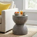 Round Patio End Table Indoor&Outdoor Side Table, MGO Weather Resistant Decorative Accent Table, No Assembly - ModernLuxe