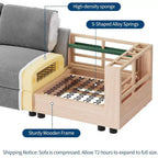 Divano componibile a L Acekool, divano a 9 posti con 2 pouf contenitore, 2 cuscini, divano letto profondo in ciniglia per soggiorno