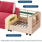 Divano componibile a L Acekool, divano a 9 posti con 2 pouf contenitore, 2 cuscini, divano letto profondo in ciniglia per soggiorno