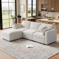 Acekool L-Shaped Modular Sectional Sofa, 9-Seat Couch with 2 Storage Ottomans, 2 Pillows, Deep Seat Chenille Sleeper for Living Room